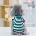 Fashionable striped cotton summer dog tshirt clothes